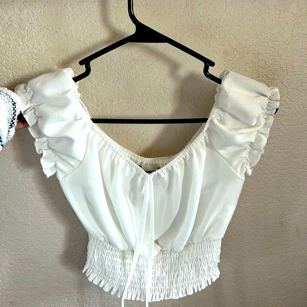 White crop top